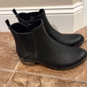 Lucky Brand Black Ankle Rain Boots